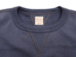 TOYS McCOY Men's Solid Color Loopwheel Sweatshirt - Vintage-Inspired, Tubular Knit Fleece - Made in Japan (TMC2566 141 Navy Gray)