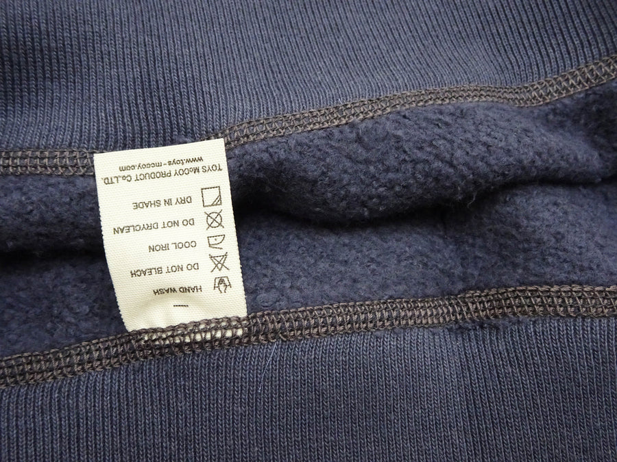 TOYS McCOY Men's Solid Color Loopwheel Sweatshirt - Vintage-Inspired, Tubular Knit Fleece - Made in Japan (TMC2566 141 Navy Gray)