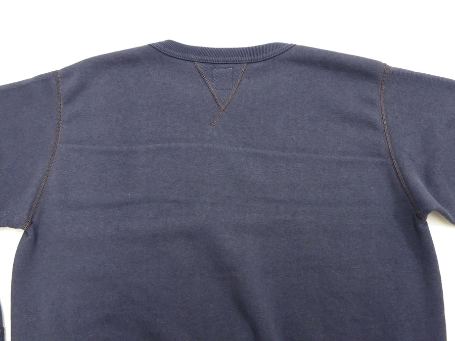 TOYS McCOY Men's Solid Color Loopwheel Sweatshirt - Vintage-Inspired, Tubular Knit Fleece - Made in Japan (TMC2566 141 Navy Gray)