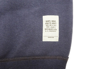 TOYS McCOY Men's Solid Color Loopwheel Sweatshirt - Vintage-Inspired, Tubular Knit Fleece - Made in Japan (TMC2566 141 Navy Gray)