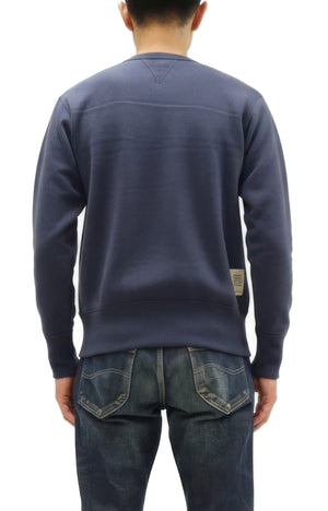 TOYS McCOY Men's Solid Color Loopwheel Sweatshirt - Vintage-Inspired, Tubular Knit Fleece - Made in Japan (TMC2566 141 Navy Gray)