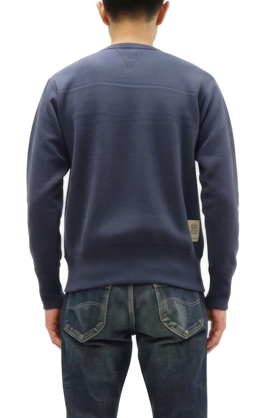 TOYS McCOY Men's Solid Color Loopwheel Sweatshirt - Vintage-Inspired, Tubular Knit Fleece - Made in Japan (TMC2566 141 Navy Gray)