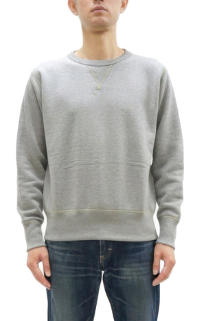 TOYS McCOY Men's Solid Color Loopwheel Sweatshirt - Vintage-Inspired, Tubular Knit Fleece - Made in Japan (TMC2566 020 Heather Gray)