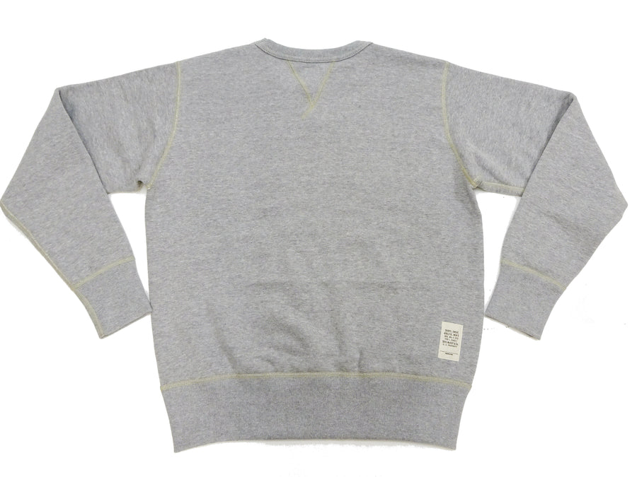 TOYS McCOY Men's Solid Color Loopwheel Sweatshirt - Vintage-Inspired, Tubular Knit Fleece - Made in Japan (TMC2566 020 Heather Gray)