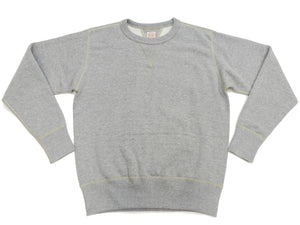 TOYS McCOY Men's Solid Color Loopwheel Sweatshirt - Vintage-Inspired, Tubular Knit Fleece - Made in Japan (TMC2566 020 Heather Gray)