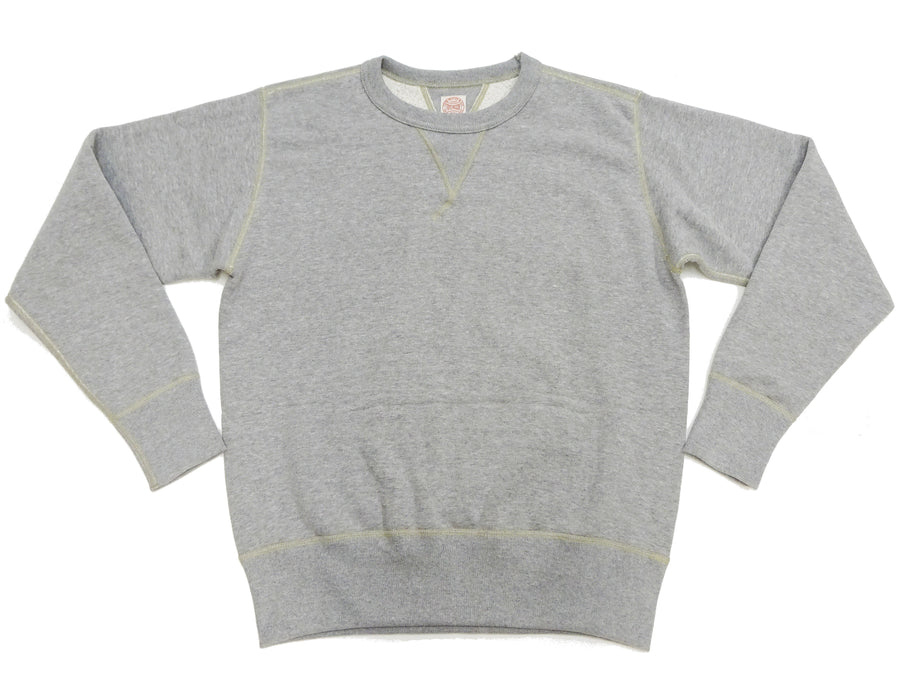 TOYS McCOY Men's Solid Color Loopwheel Sweatshirt - Vintage-Inspired, Tubular Knit Fleece - Made in Japan (TMC2566 020 Heather Gray)