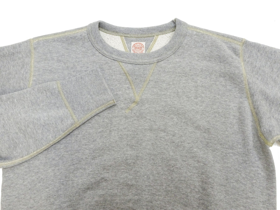 TOYS McCOY Men's Solid Color Loopwheel Sweatshirt - Vintage-Inspired, Tubular Knit Fleece - Made in Japan (TMC2566 020 Heather Gray)