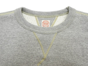 TOYS McCOY Men's Solid Color Loopwheel Sweatshirt - Vintage-Inspired, Tubular Knit Fleece - Made in Japan (TMC2566 020 Heather Gray)