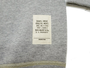 TOYS McCOY Men's Solid Color Loopwheel Sweatshirt - Vintage-Inspired, Tubular Knit Fleece - Made in Japan (TMC2566 020 Heather Gray)