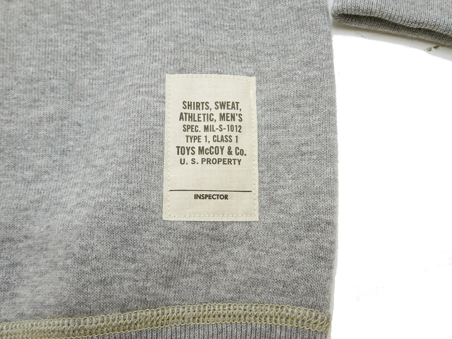 TOYS McCOY Men's Solid Color Loopwheel Sweatshirt - Vintage-Inspired, Tubular Knit Fleece - Made in Japan (TMC2566 020 Heather Gray)