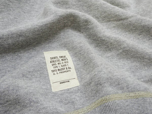 TOYS McCOY Men's Solid Color Loopwheel Sweatshirt - Vintage-Inspired, Tubular Knit Fleece - Made in Japan (TMC2566 020 Heather Gray)