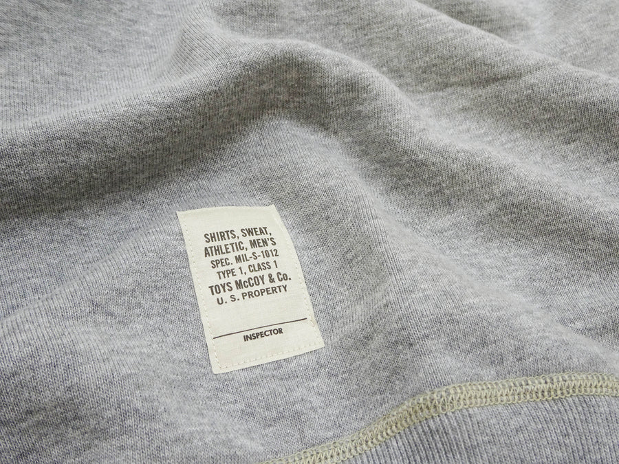 TOYS McCOY Men's Solid Color Loopwheel Sweatshirt - Vintage-Inspired, Tubular Knit Fleece - Made in Japan (TMC2566 020 Heather Gray)