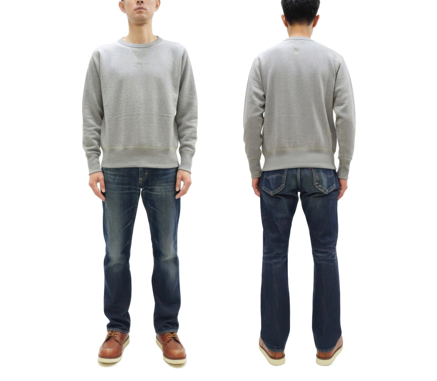 TOYS McCOY Men's Solid Color Loopwheel Sweatshirt - Vintage-Inspired, Tubular Knit Fleece - Made in Japan (TMC2566 020 Heather Gray)