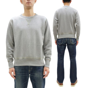 TOYS McCOY Men's Solid Color Loopwheel Sweatshirt - Vintage-Inspired, Tubular Knit Fleece - Made in Japan (TMC2566 020 Heather Gray)