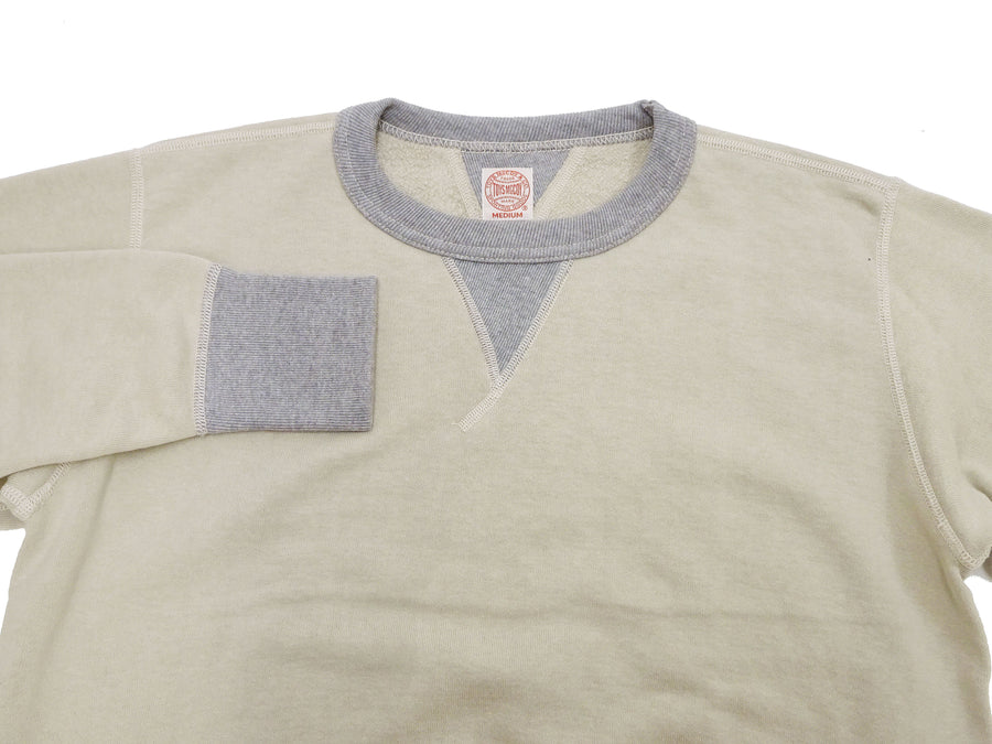 TOYS McCOY Men's Solid Color Loopwheel Sweatshirt - Vintage-Inspired, Tubular Knit Fleece - Made in Japan (TMC2566 040 Sand)
