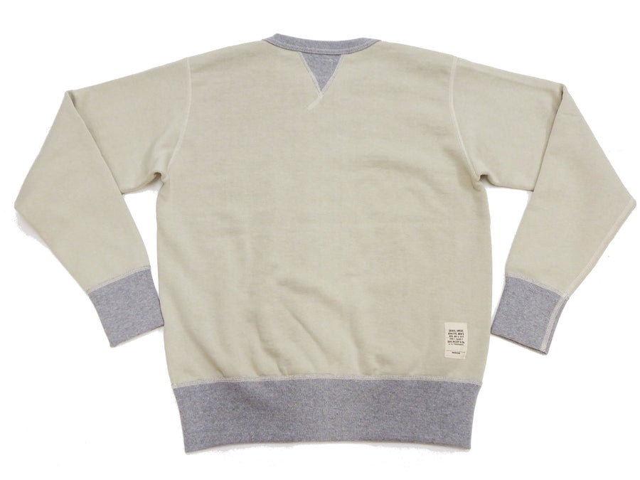 TOYS McCOY Men's Solid Color Loopwheel Sweatshirt - Vintage-Inspired, Tubular Knit Fleece - Made in Japan (TMC2566 040 Sand)