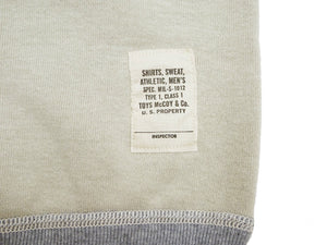 TOYS McCOY Men's Solid Color Loopwheel Sweatshirt - Vintage-Inspired, Tubular Knit Fleece - Made in Japan (TMC2566 040 Sand)