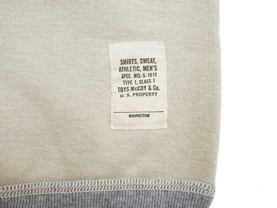 TOYS McCOY Men's Solid Color Loopwheel Sweatshirt - Vintage-Inspired, Tubular Knit Fleece - Made in Japan (TMC2566 040 Sand)