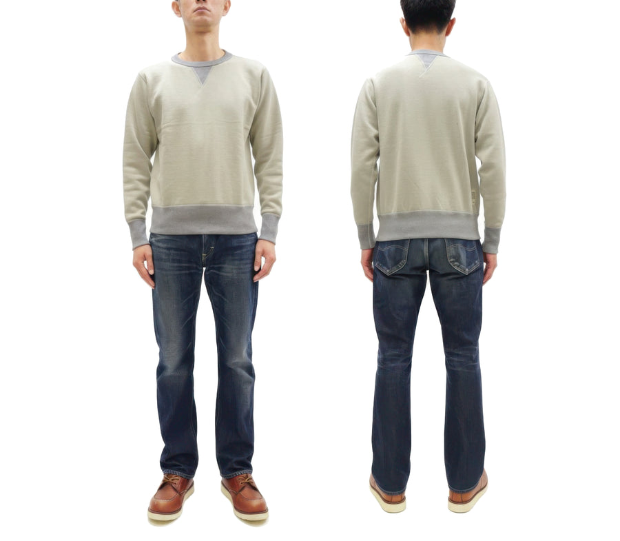 TOYS McCOY Men's Solid Color Loopwheel Sweatshirt - Vintage-Inspired, Tubular Knit Fleece - Made in Japan (TMC2566 040 Sand)