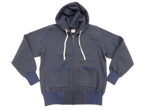 TOYS McCOY Men's Heavyweight Full Zip Hoodie - Vintage-Style Zip-Up Solid Hooded Sweatshirt TMC2567 141 Faded Navy-Gray