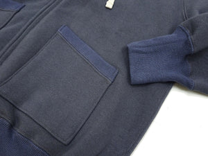 TOYS McCOY Men's Heavyweight Full Zip Hoodie - Vintage-Style Zip-Up Solid Hooded Sweatshirt TMC2567 141 Faded Navy-Gray