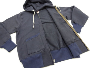 TOYS McCOY Men's Heavyweight Full Zip Hoodie - Vintage-Style Zip-Up Solid Hooded Sweatshirt TMC2567 141 Faded Navy-Gray