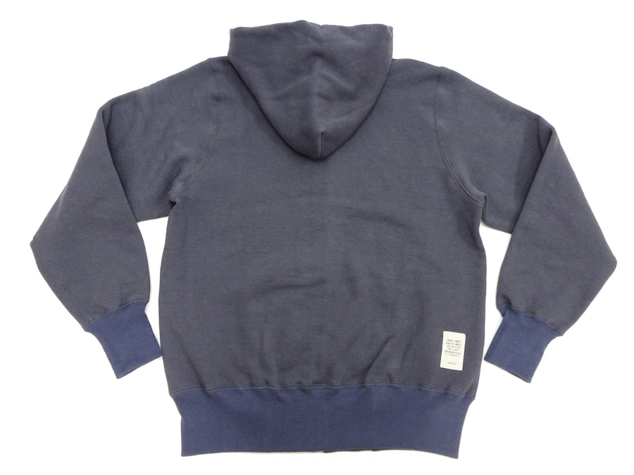 TOYS McCOY Men's Heavyweight Full Zip Hoodie - Vintage-Style Zip-Up Solid Hooded Sweatshirt TMC2567 141 Faded Navy-Gray