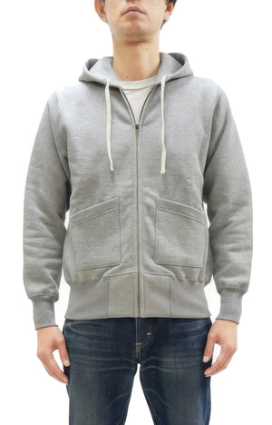 TOYS McCOY Men's Heavyweight Full Zip Hoodie - Vintage-Style Zip-Up Solid Hooded Sweatshirt TMC2567 020 Heather Gray