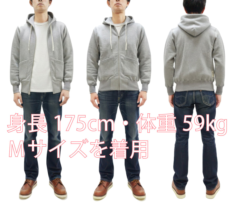 TOYS McCOY Men's Heavyweight Full Zip Hoodie - Vintage-Style Zip-Up Solid Hooded Sweatshirt TMC2567 020 Heather Gray