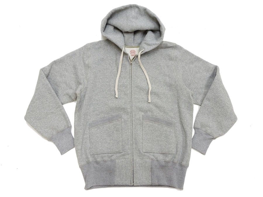 TOYS McCOY Men's Heavyweight Full Zip Hoodie - Vintage-Style Zip-Up Solid Hooded Sweatshirt TMC2567 020 Heather Gray