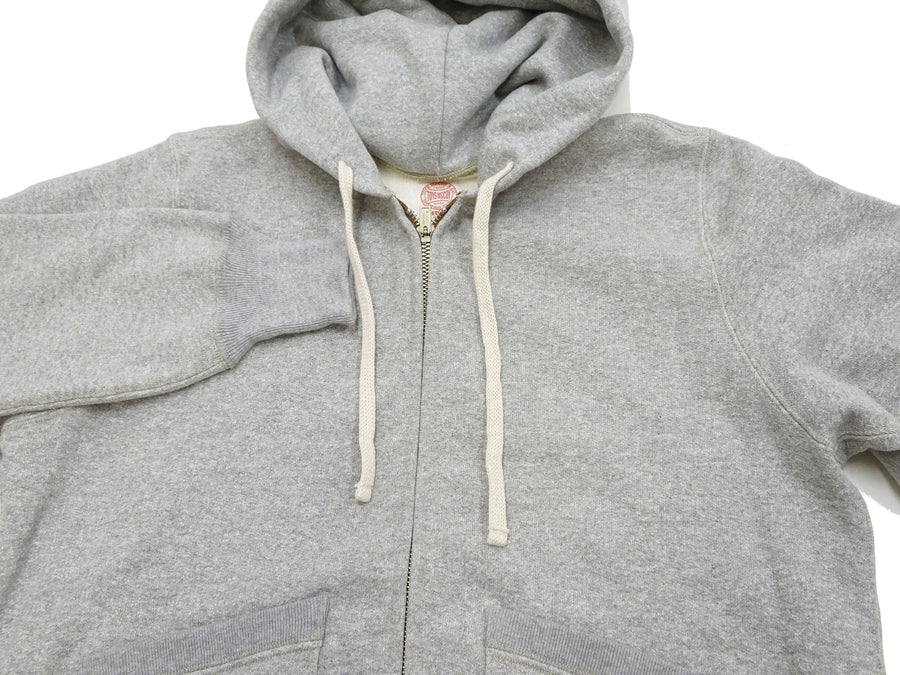 TOYS McCOY Men's Heavyweight Full Zip Hoodie - Vintage-Style Zip-Up Solid Hooded Sweatshirt TMC2567 020 Heather Gray