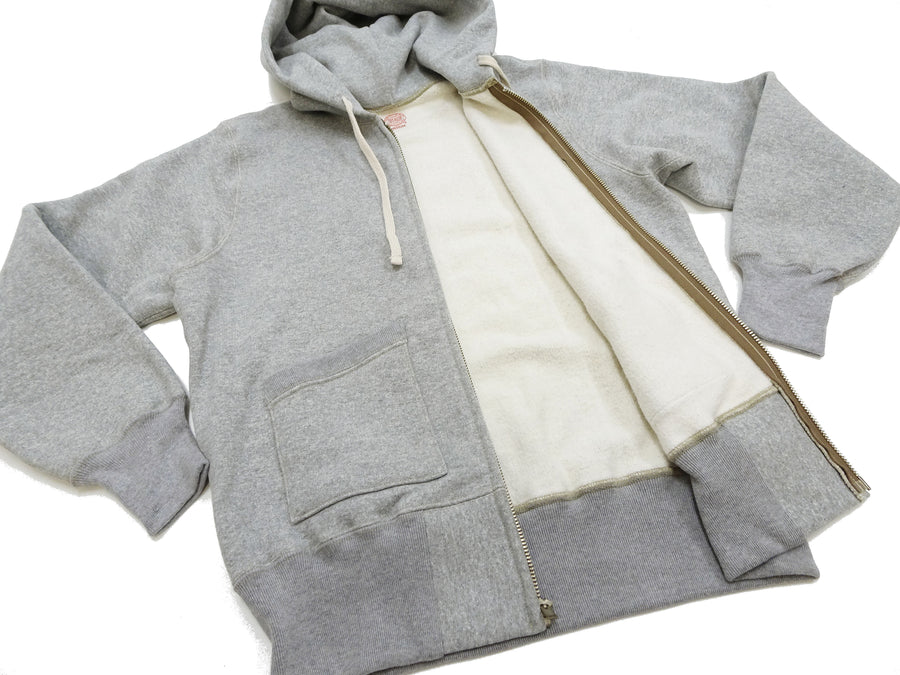 TOYS McCOY Men's Heavyweight Full Zip Hoodie - Vintage-Style Zip-Up Solid Hooded Sweatshirt TMC2567 020 Heather Gray