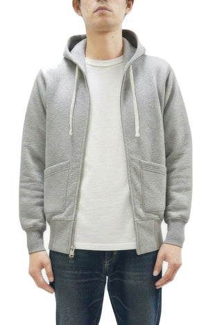 TOYS McCOY Men's Heavyweight Full Zip Hoodie - Vintage-Style Zip-Up Solid Hooded Sweatshirt TMC2567 020 Heather Gray
