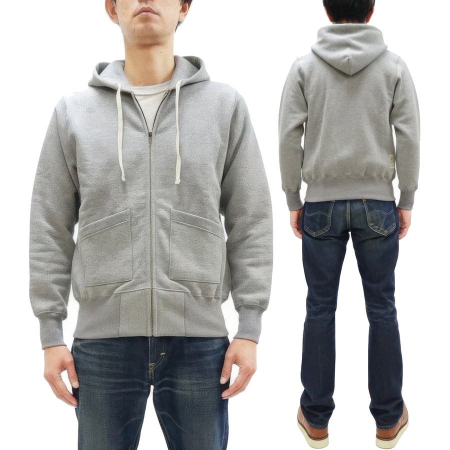 TOYS McCOY Men's Heavyweight Full Zip Hoodie - Vintage-Style Zip-Up Solid Hooded Sweatshirt TMC2567 020 Heather Gray