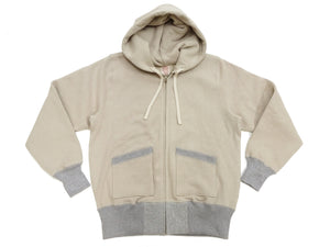 TOYS McCOY Men's Heavyweight Full Zip Hoodie - Vintage-Style Zip-Up Solid Hooded Sweatshirt TMC2567 040 Sand-Beige