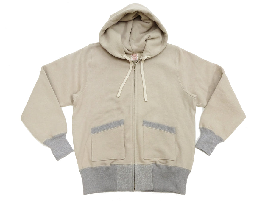 TOYS McCOY Men's Heavyweight Full Zip Hoodie - Vintage-Style Zip-Up Solid Hooded Sweatshirt TMC2567 040 Sand-Beige