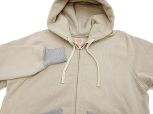 TOYS McCOY Men's Heavyweight Full Zip Hoodie - Vintage-Style Zip-Up Solid Hooded Sweatshirt TMC2567 040 Sand-Beige