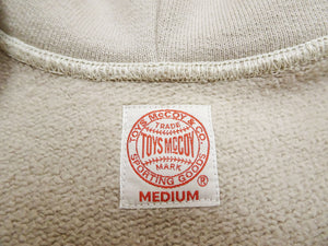 TOYS McCOY Men's Heavyweight Full Zip Hoodie - Vintage-Style Zip-Up Solid Hooded Sweatshirt TMC2567 040 Sand-Beige