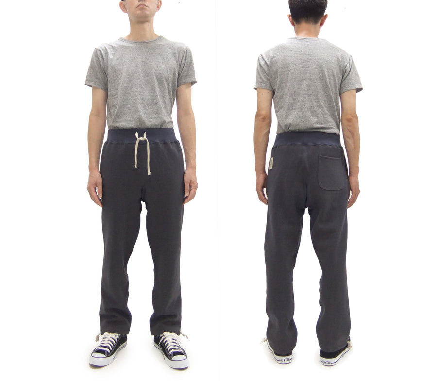 TOYS McCOY Men's Heavyweight Fleece Sweatpants - Made in Japan, Vintage-Inspired Straight Fit with Waist & Hem Drawcords (TMC2568 141 Navy Gray)