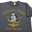 Load image into Gallery viewer, TOYS McCOY Men's Felix the Cat U.S. Navy Graphic Short Sleeve T-Shirt - Loopwheel Tubular Jersey, Garment Dyed, Made in Japan (TMC2601 030 Muted Black)
