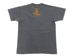 TOYS McCOY Men's Felix the Cat U.S. Navy Graphic Short Sleeve T-Shirt - Loopwheel Tubular Jersey, Garment Dyed, Made in Japan (TMC2601 030 Muted Black)