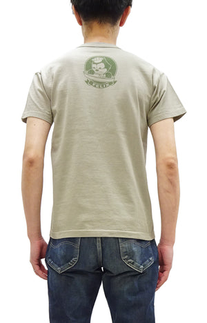 TOYS McCOY Men's Felix the Cat U.S. Navy Graphic Short Sleeve T-Shirt - Loopwheel Tubular Jersey, Garment Dyed, Made in Japan (TMC2601 041 Muted Sand Beige)