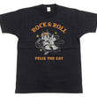 Load image into Gallery viewer, TOYS McCOY Felix the Cat "Rock &amp; Roll" Short Sleeve Loopwheel Graphic T-Shirt - Made in Japan, Tubular Knit, Unwashed Finish (TMC2602 030 Black)

