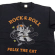 Load image into Gallery viewer, TOYS McCOY Felix the Cat "Rock &amp; Roll" Short Sleeve Loopwheel Graphic T-Shirt - Made in Japan, Tubular Knit, Unwashed Finish (TMC2602 030 Black)
