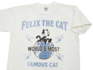 TOYS McCOY Men's Felix the Cat Short-Sleeve Graphic T-Shirt, Garment-Dyed Loopwheel Tubular Tee, Made in Japan (TMC2603 011 Aged Off White)