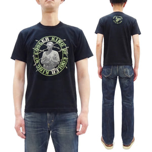 TOYS McCOY Men's Short-Sleeve Steve McQueen Graphic T-Shirt, Tubular Knit Jersey, One-Wash, Made in Japan (TMC2605 030 Black)