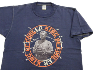 TOYS McCOY Men's Short-Sleeve Steve McQueen Graphic T-Shirt, Tubular Knit Jersey, One-Wash, Made in Japan (TMC2605 120 Muted Blue)