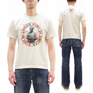 TOYS McCOY Men's Short-Sleeve Steve McQueen Graphic T-Shirt, Tubular Knit Jersey, One-Wash, Made in Japan (TMC2605 011 Soft Off-White)