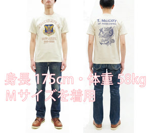 TOYS McCOY Men's Short Sleeve Military Graphic Vintage-Inspired T-Shirt, Loopwheel Tubular Tee with V-Gusset, Unwashed Finish, Made in Japan (TMC2608 011 Off White)