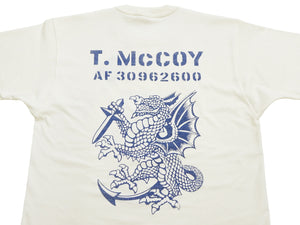 TOYS McCOY Men's Short Sleeve Military Graphic Vintage-Inspired T-Shirt, Loopwheel Tubular Tee with V-Gusset, Unwashed Finish, Made in Japan (TMC2608 011 Off White)